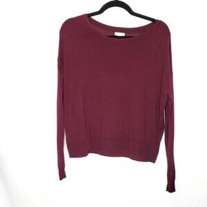 BP. by Nordstrom Lightweight Burgundy Red Woven Casual Oversized Sweater Small